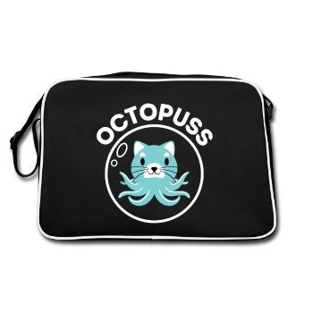 Funny Cat Pun - Retro Bag - black/white - Back