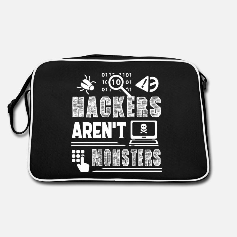 Hacker Hackers Are Not Monsters Retro Bag