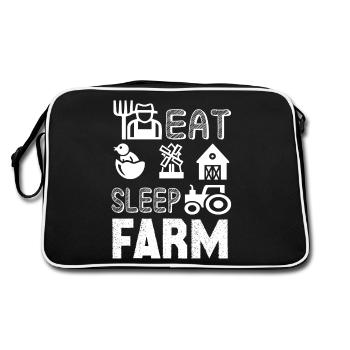 Farmer Eat Sleep Farm - Retro Bag - black/white - Back