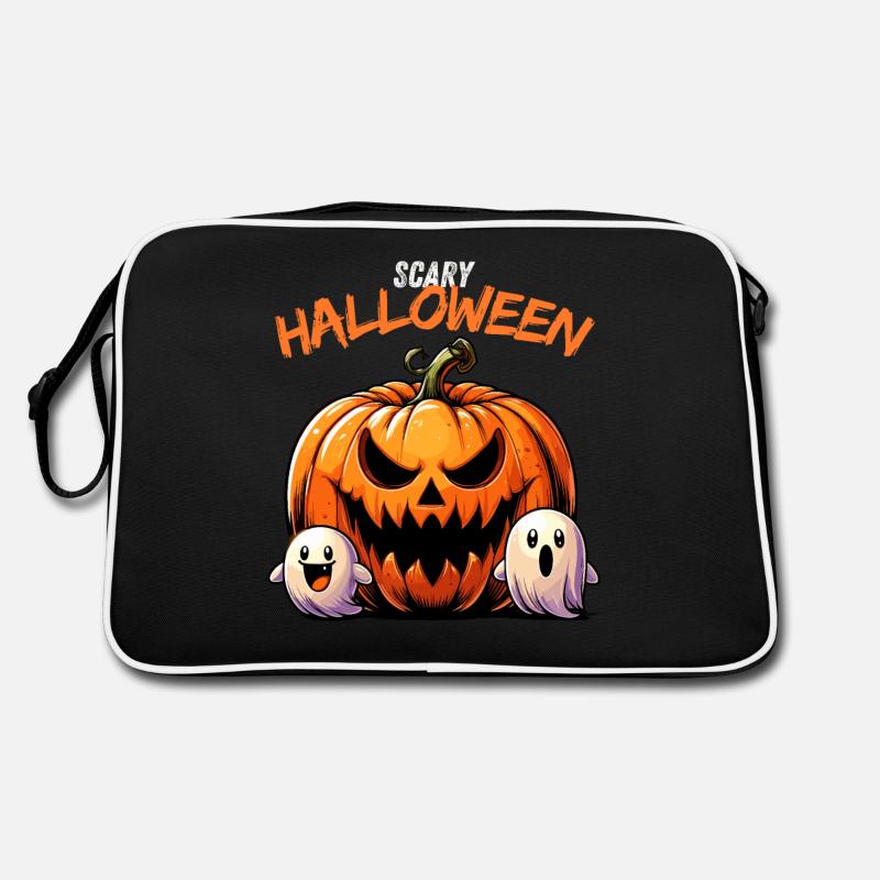 Halloween Pumpkin Grimace Ghosts Horror Creepy Retro Bag