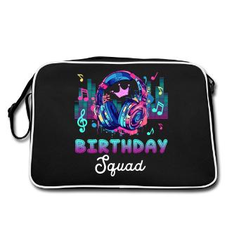 Mélomane, anniversaire, équipe, fête, amusant, graphique - Sac Retro - noir/blanc - Dos