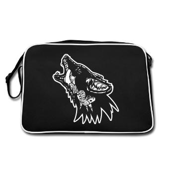 Coyote Coyote Floral Pattern - Retro Bag - black/white - Back