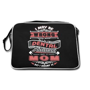 Dental Assistant Dental Assistant Mom - Retro Bag - black/white - Back