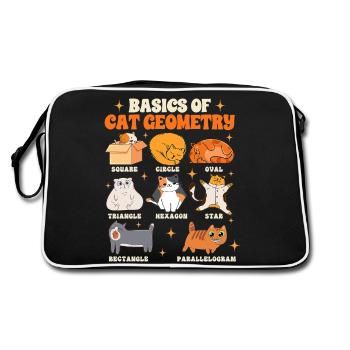 Math Teacher Life Teaching Basics Of Cat Geometry - Retro Tasche - Schwarz/Weiß - Hinten