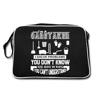 Caretaker Caretaker Solves Problems - Retro Bag - black/white - Back