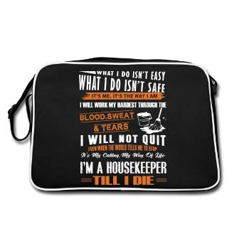 Housekeeper Housekeeper Till I Die - Retro Bag - black/white - Back