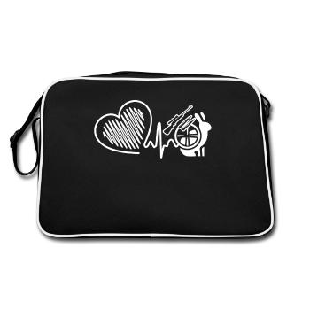 Hunter Hunter Heartbeat - Retro Bag - black/white - Back