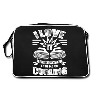 Curling Lets Me Go Curling - Retro Bag - black/white - Back