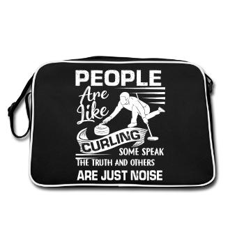 Curling People Are Like Curling - Retro Bag - black/white - Back