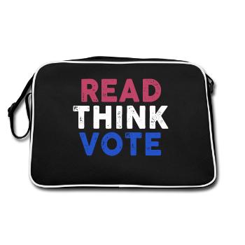 Read Think Vote - Retro Tasche - Schwarz/Weiß - Hinten