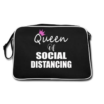Queen of Social Distancing Social Distance - Retro Tasche - Schwarz/Weiß - Hinten
