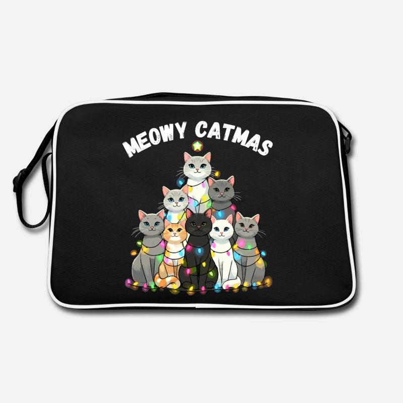 Meowy Catmas Chats de Noël Arbre de Noël Sac Retro