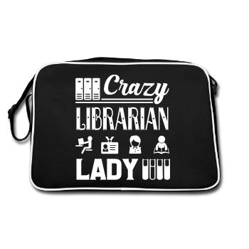 Librarian Crazy Librarian Lady - Retro Bag - black/white - Back
