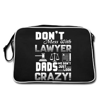 Don't Mess With Lawyer Dad - Retro Bag - black/white - Back