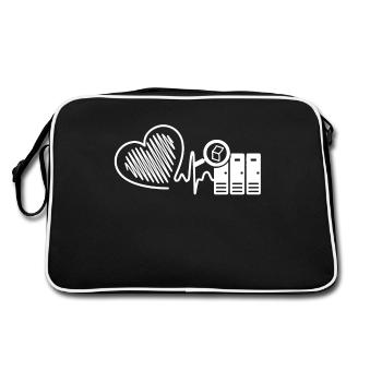 Librarian Librarian Heartbeat - Retro Bag - black/white - Back