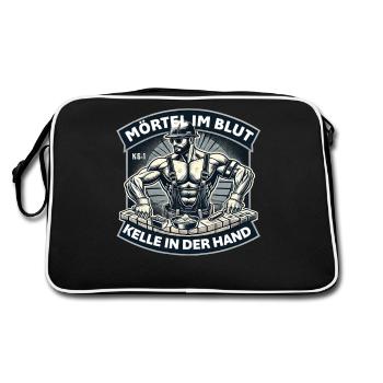 Mortier dans le sang, truelle à la main - Sac Retro - noir/blanc - Dos