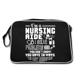 Nursing Aide I am A Nursing Aide - Retro Bag - black/white - Back
