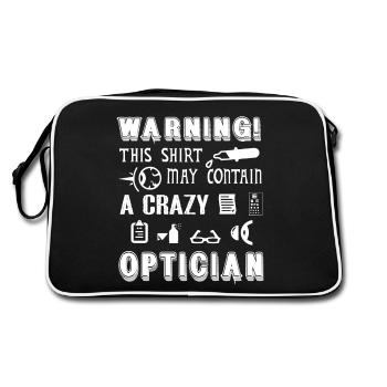 Optician Optician Warning - Retro Bag - black/white - Back