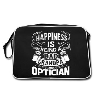 Optician Dad Grandpa And Optician - Retro Bag - black/white - Back