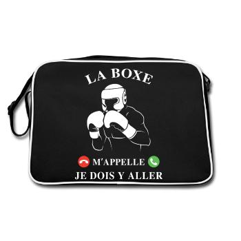Boxen nennt mich Boxer Boxen Fan Boxen Lustig - Retro Tasche - Schwarz/Weiß - Hinten