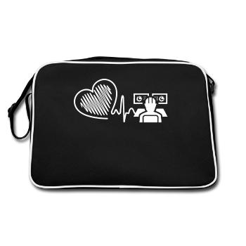 Mechanical Engineer Heartbeat - Retro Bag - black/white - Back