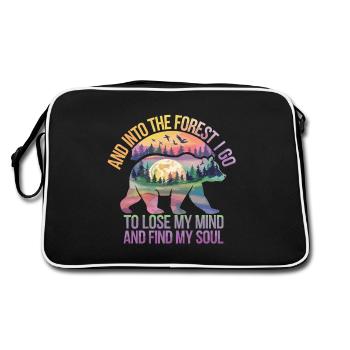 Nature Conservation, Forest, Soul, Relaxation, Time Out - Retro Bag - black/white - Back