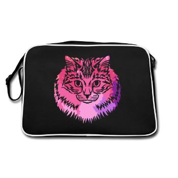Siberian Cat Siberian Cat Colorful - Retro Bag - black/white - Back