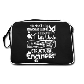 Structural Engineer I Love My Structural Engineer - Retro Bag - black/white - Back