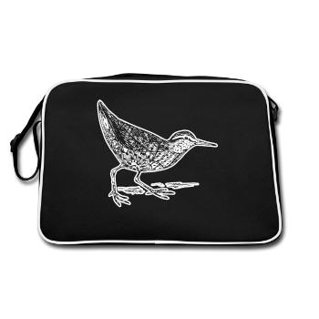 Sandpiper Floral Pattern - Retro Bag - black/white - Back
