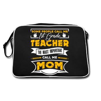 1st Grade Teacher 1st Grade Teacher Mom - Retro Bag - black/white - Back