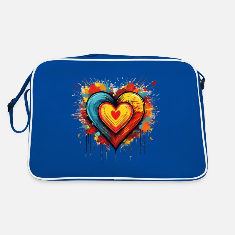 Colourful Heart Explosion – Bold Pop Art Design Retro Bag