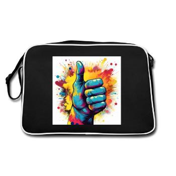 Thumbs Up Explosion – Bold Pop Art Design - Retro Bag - black/white - Back