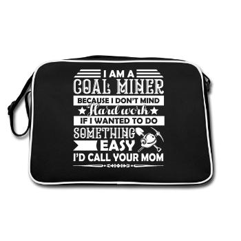 Coal Miner I'm A Coal Miner - Retro Bag - black/white - Back