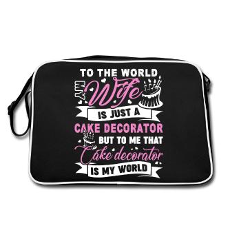 Cake Decorator Cake Decorator Is My World - Retro Bag - black/white - Back