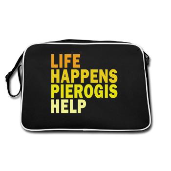 Pierogi Lover Polish Dumpling Pierogies Poland - Retro Tasche - Schwarz/Weiß - Hinten