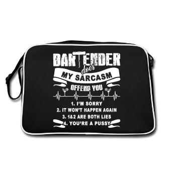 Bartender Does My Sarcasm Offend You - Retro Bag - black/white - Back