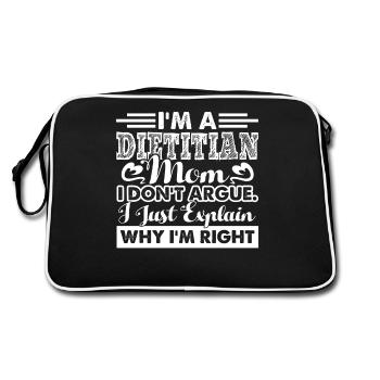 Dietitian I'm A Dietitian Mom - Retro Bag - black/white - Back
