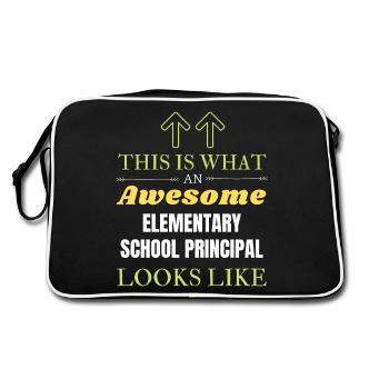 This is What an Awesome Elementary School Principa - Retro Bag - black/white - Back