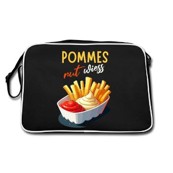 fries rut wiess snack bar cologne kölsch party funny - Retro Bag - black/white - Back