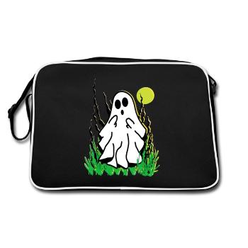 Petit fantôme blanc Halloween - Sac Retro - noir/blanc - Dos