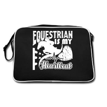 Equestrian Equestrian Is My Heartbeat - Retro Bag - black/white - Back