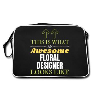 So sieht ein fantastischer Blumendesigner aus - Retro Tasche - Schwarz/Weiß - Hinten
