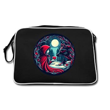 Conte de fées Le Petit Chaperon Rouge Loup Amour mystique Bien-être animal - Sac Retro - noir/blanc - Dos