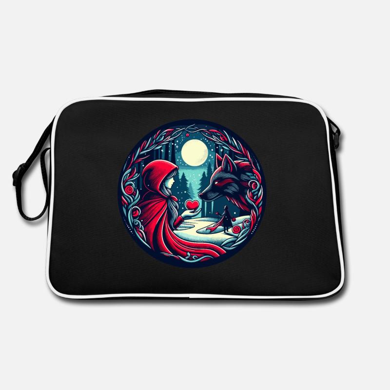 Märchen Rotkäppchen Wolf Mystisch Liebe Tierschutz Retro Tasche