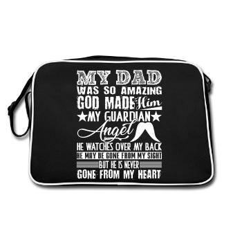 Father's Day God Made Dad An Angel - Retro Bag - black/white - Back