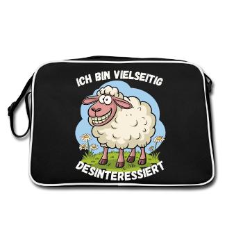 Hamburg Sheep North German Cool Colleague Fun Funny - Retro Bag - black/white - Back