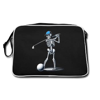 Halloween Golfer Golf Play Golf Club Skeleton - Retro Bag - black/white - Back