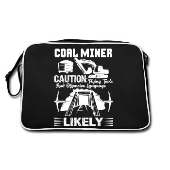 Coal Miner Coal Miner Caution - Retro Bag - black/white - Back