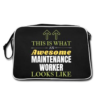 So sieht ein großartiger Wartungsarbeiter aus L - Retro Tasche - Schwarz/Weiß - Hinten