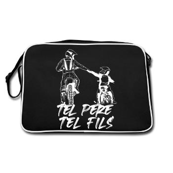 Tel Père Tel Fils Moto Cross Sport Motocycliste - Sac Retro - noir/blanc - Dos